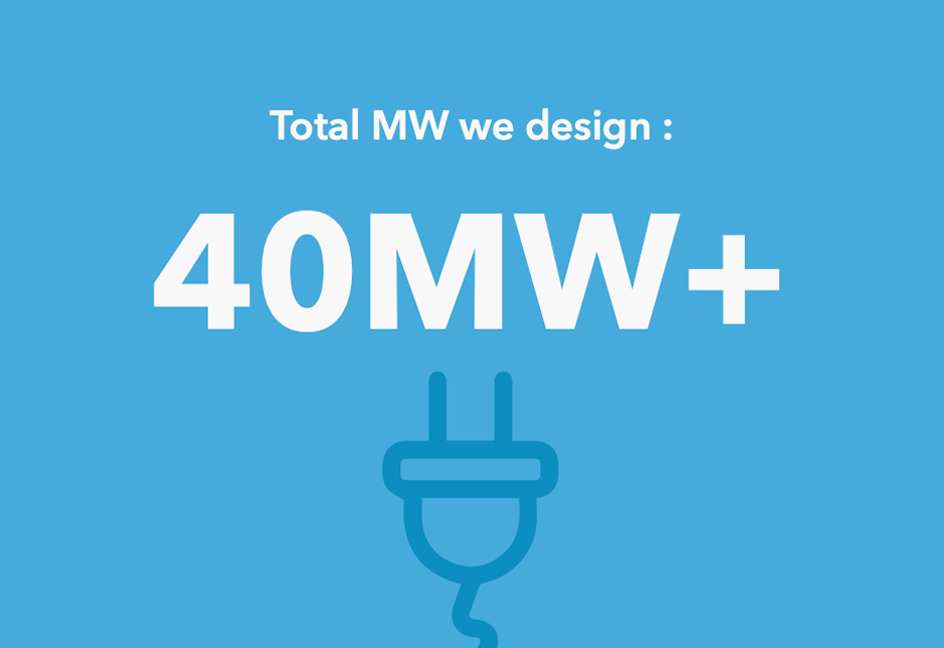 Total MW we design : 40 MW+